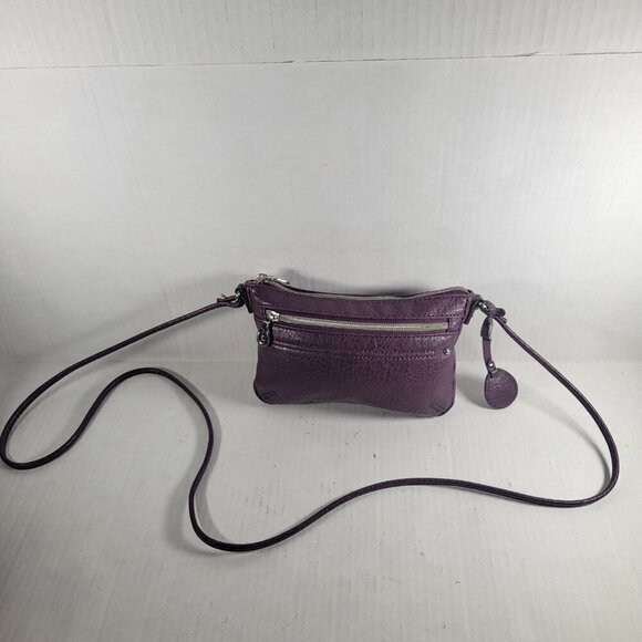 Relic Purple Pebbled Faux Leather Classic Work Everyday Small Crossbody Bag - Picture 2 of 5